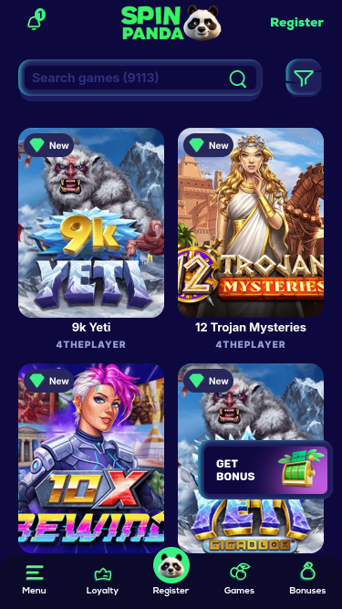 SpinPanda Casino Mobile Games