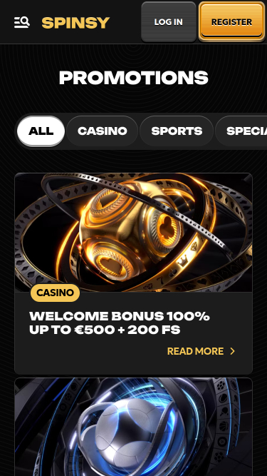 Spinsy Casino Mobile Promotions