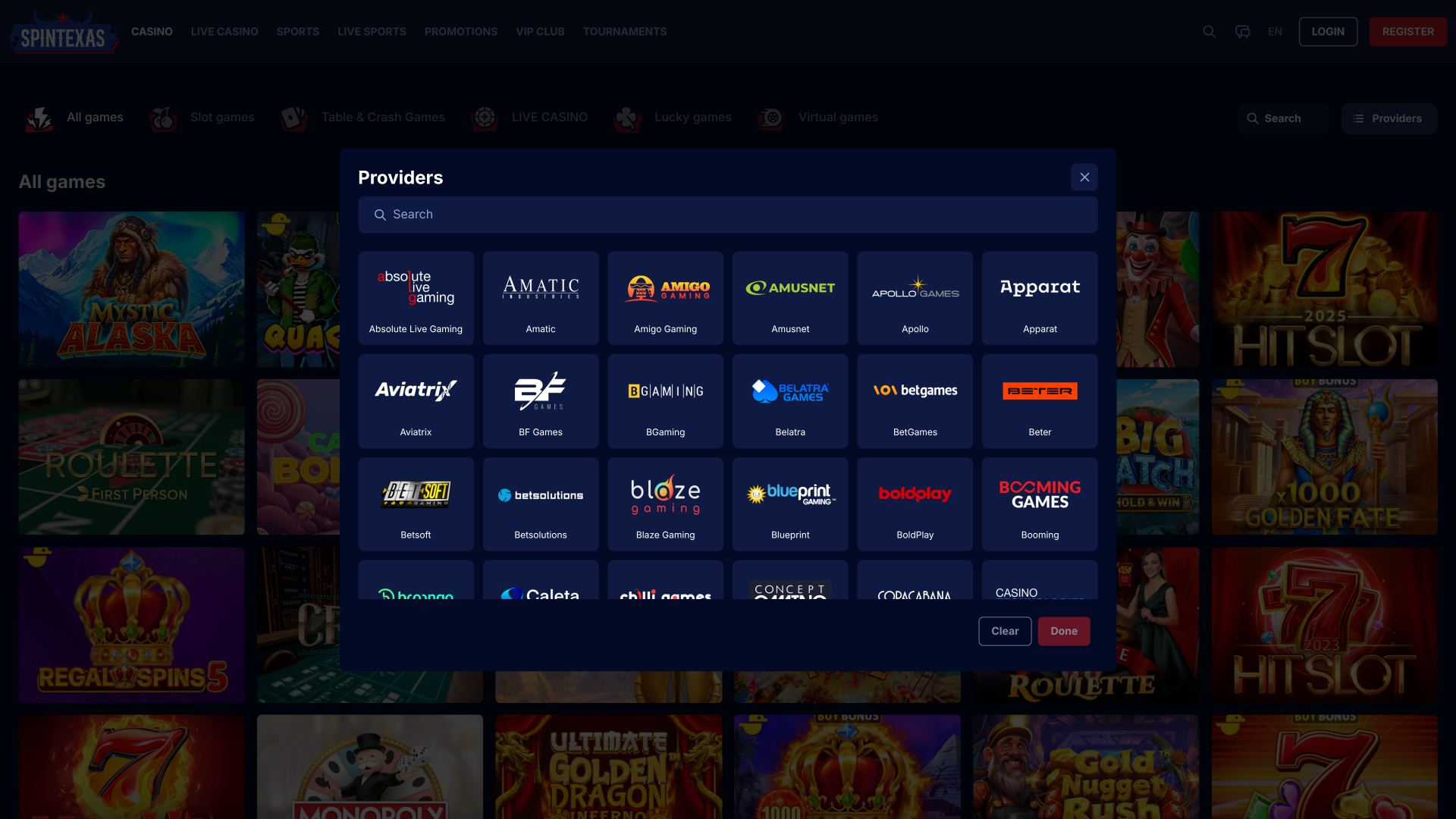 Sviluppatori di giochi da casinò SpinTexas