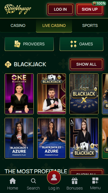 Capture d'écran des croupiers en direct du casino SpinVoyage pour mobile