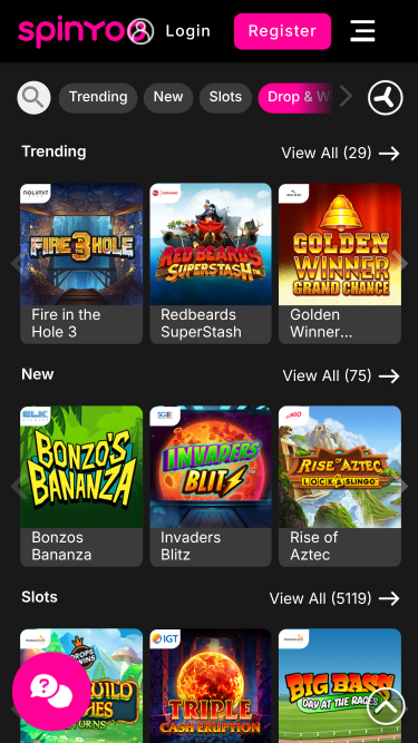 Jeux mobiles de casino Spinyoo