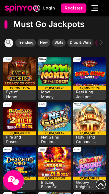 Jackpot mobile du casino Spinyoo
