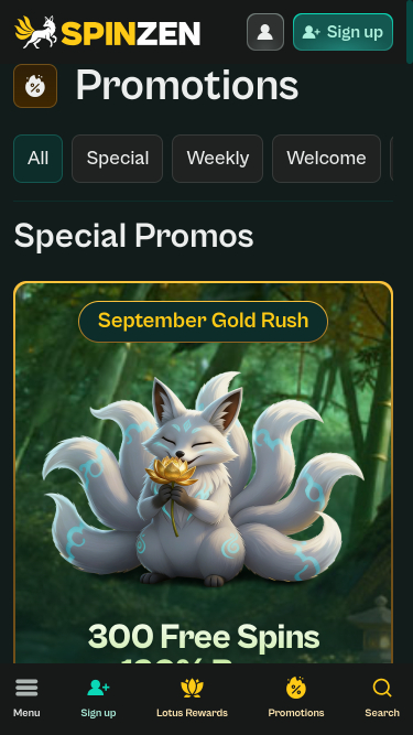 Promotions mobiles du casino Spinzen