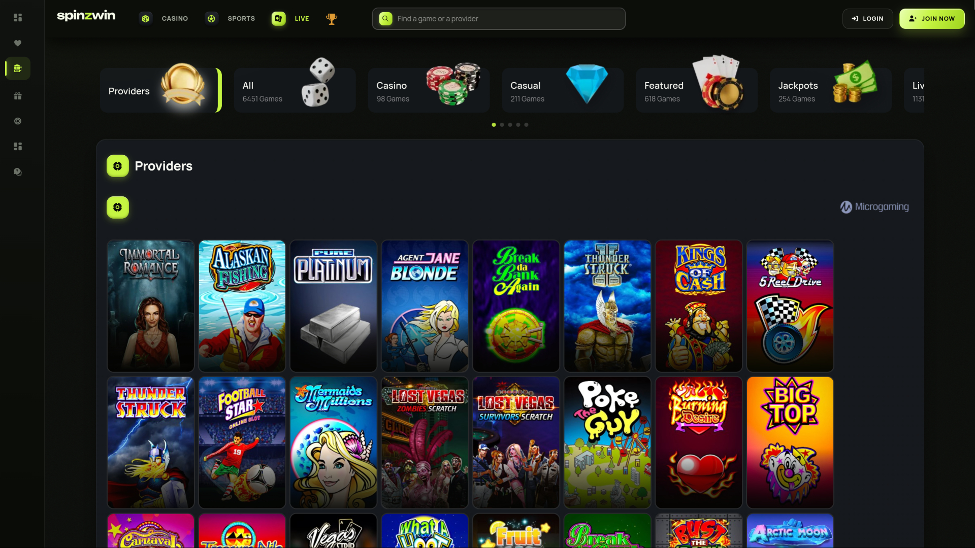 SpinzWin Casino Desktop Game Developers