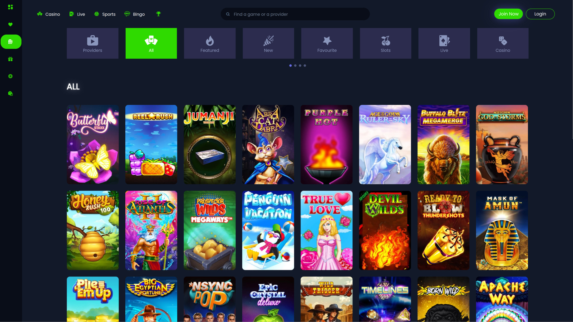 Jeux de SpinzWin Casino sur ordinateur