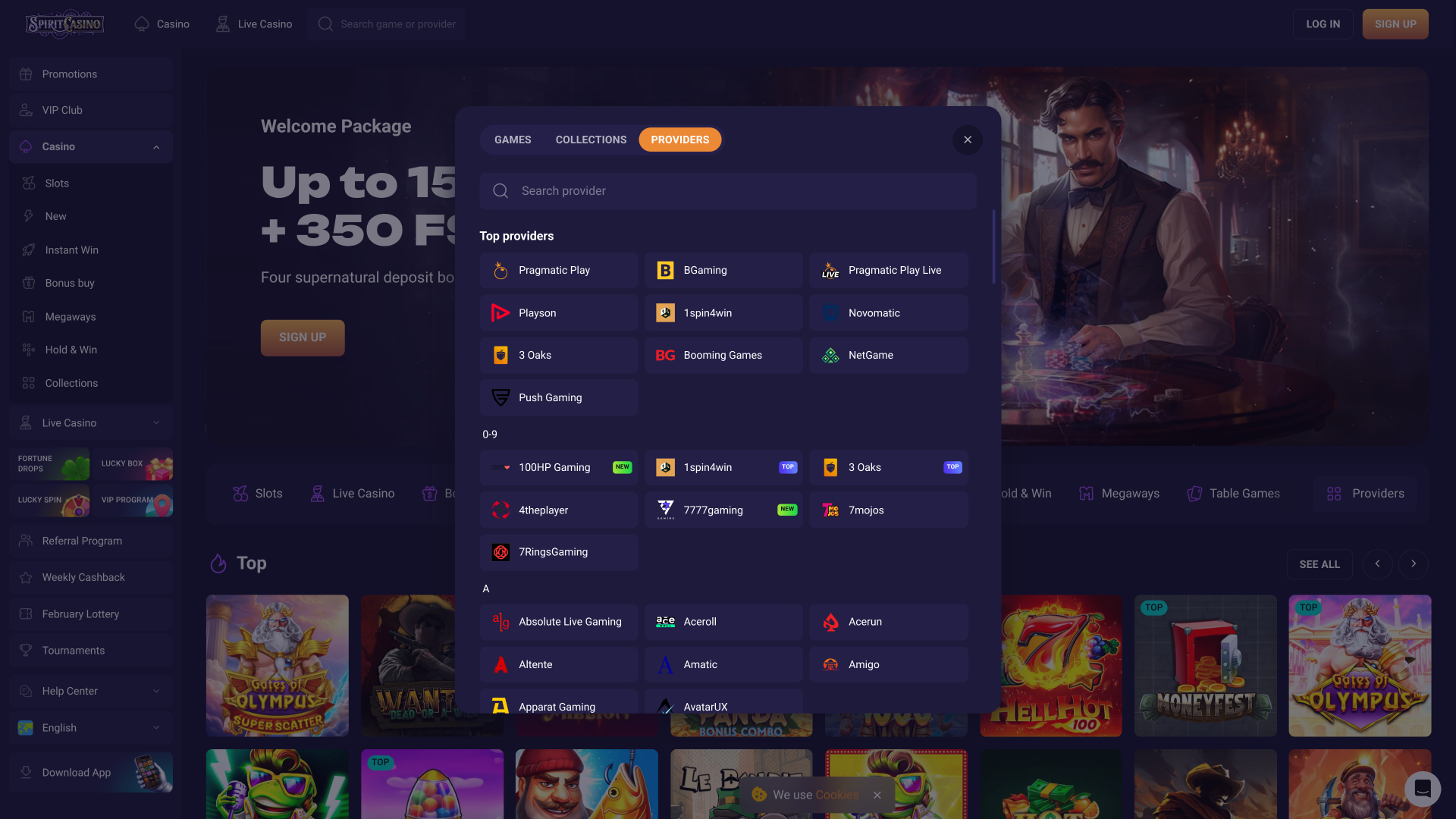 Développeurs du jeu Spirit Casino pour ordinateur