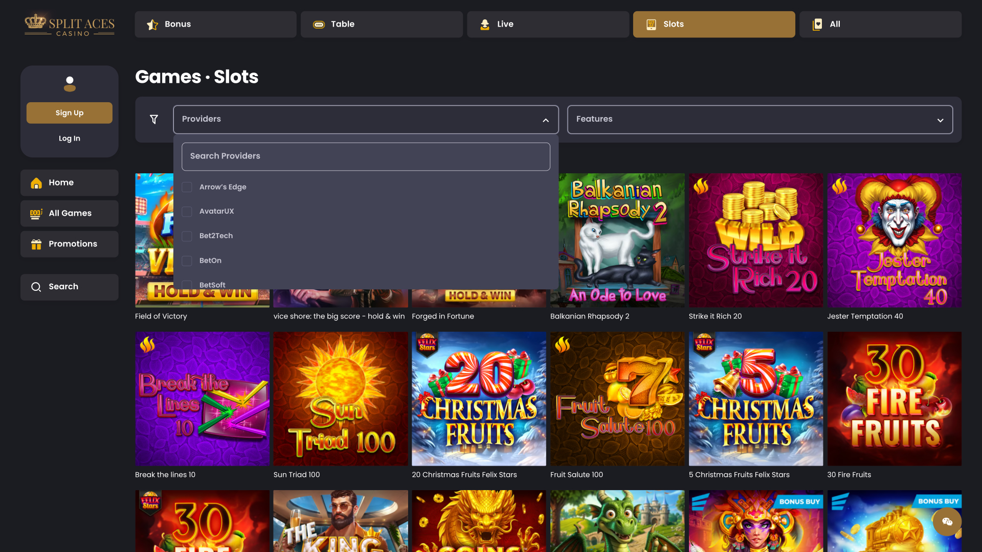 Développeurs du jeu de casino Split Aces pour ordinateur