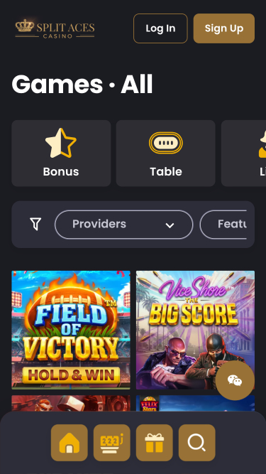 Jeux mobiles de casino Split Aces