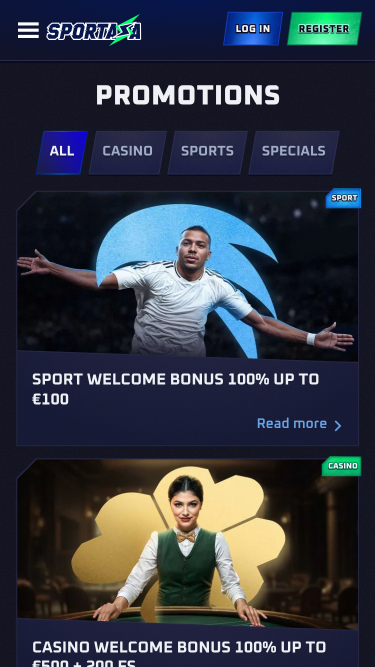 Promotions mobiles du casino Sportaza