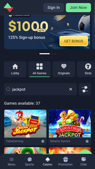 Jackpot mobile du casino Sportbet