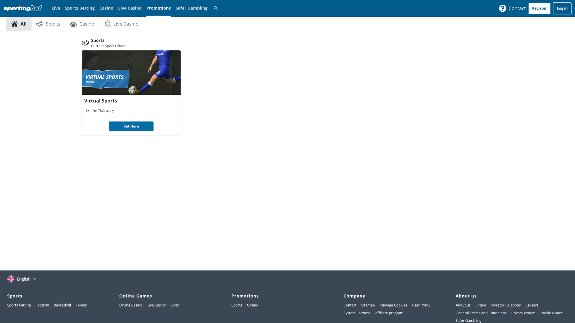 Sportingbet Casino Desktop Promotions