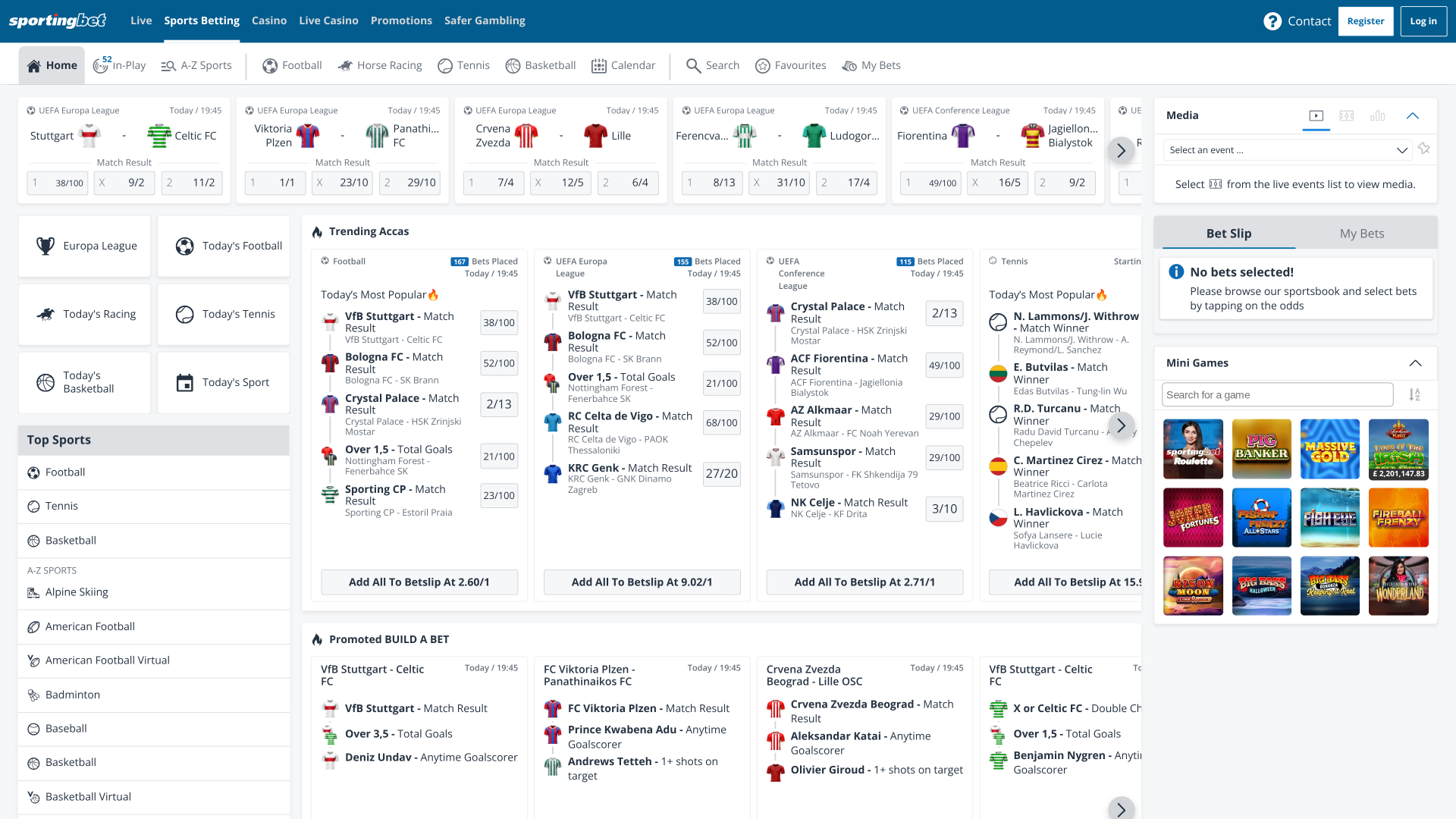 Sportingbet Casino Desktop Sports