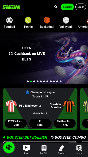 Sportospin Casino Мобильные спортивные игры