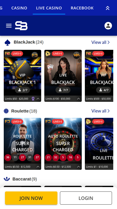 Croupier en direct mobile du casino de paris sportifs
