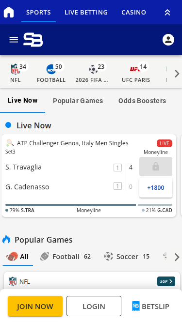 Sports mobiles du casino de paris sportifs