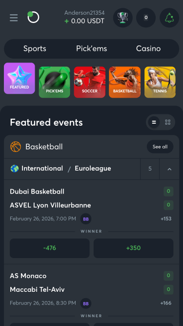 Sportsbet.io Mobile Homepage