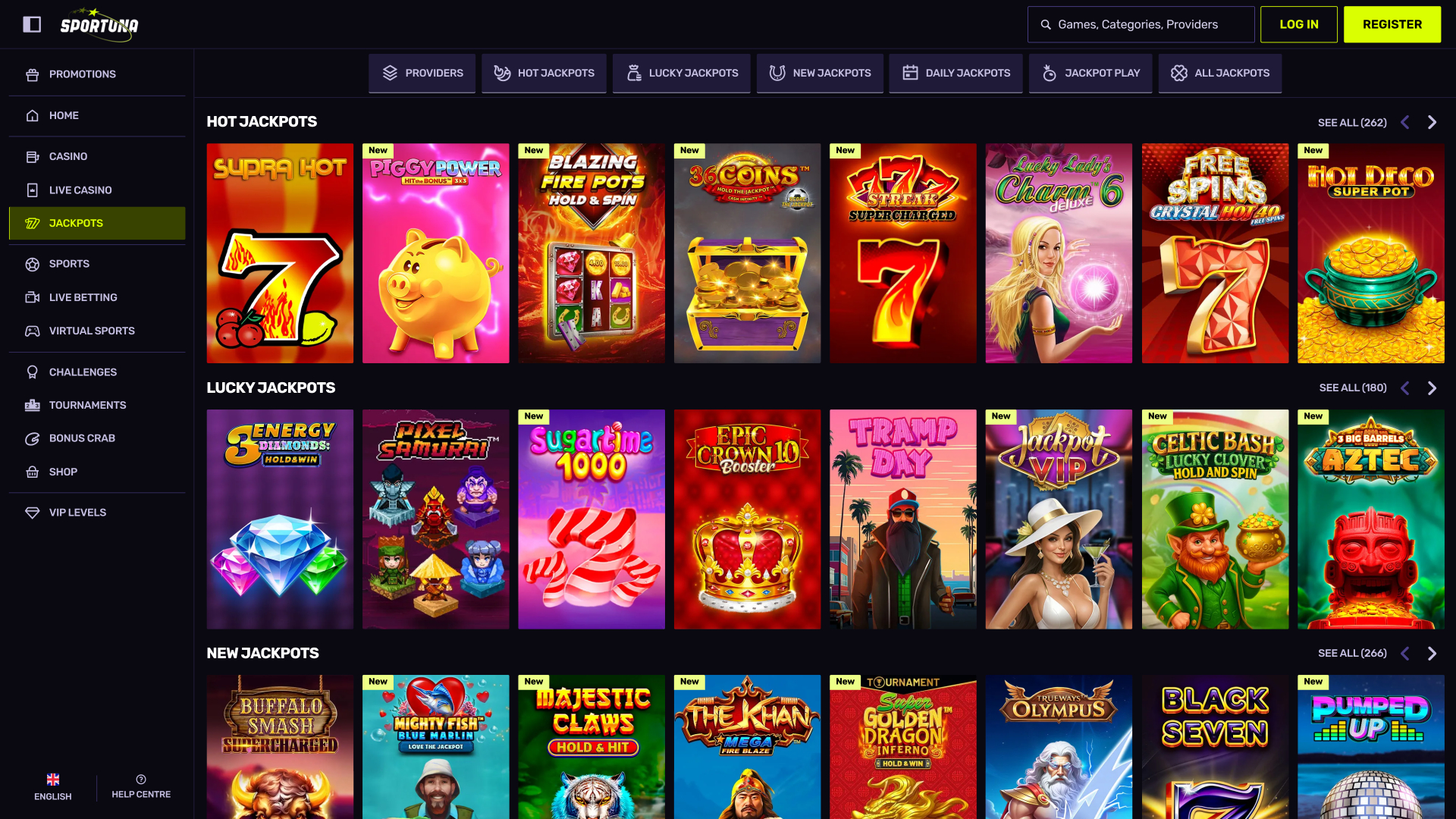 Sportuna Desktop Jackpot