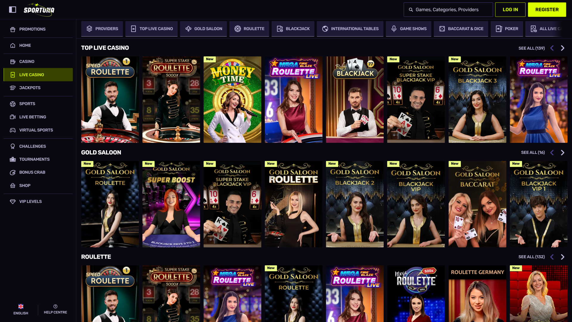 Sportuna Desktop LIve Dealer