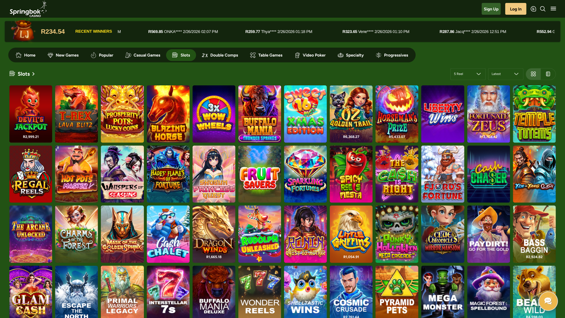 Springbok Casino Desktop Games