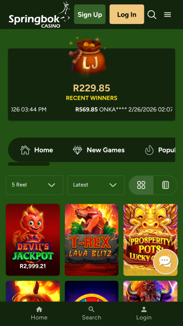 Springbok Casino Mobile Games