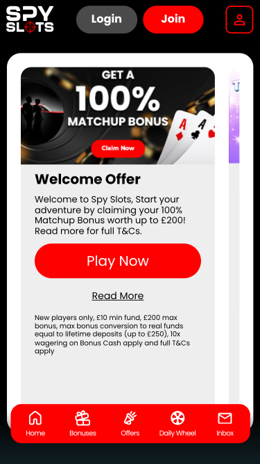 Promociones móviles de Spy Slots