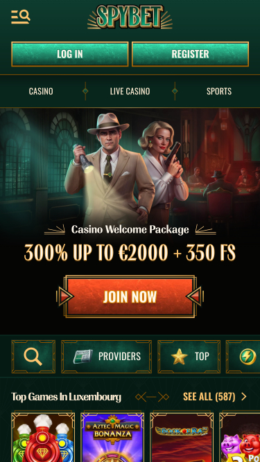 Homepage mobile di Spybet Casino