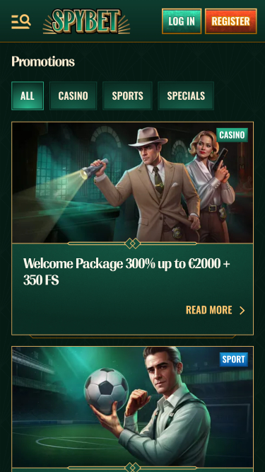 Spybet Casino Desktop Mobile