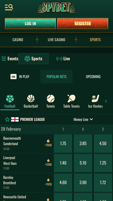 Spybet Casino Mobile Sport