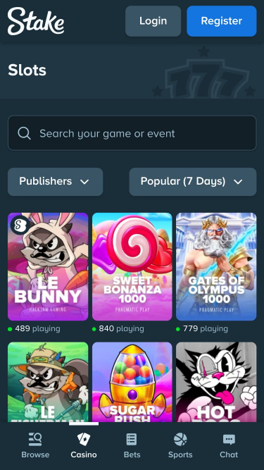 Stake Casino Mobile Games