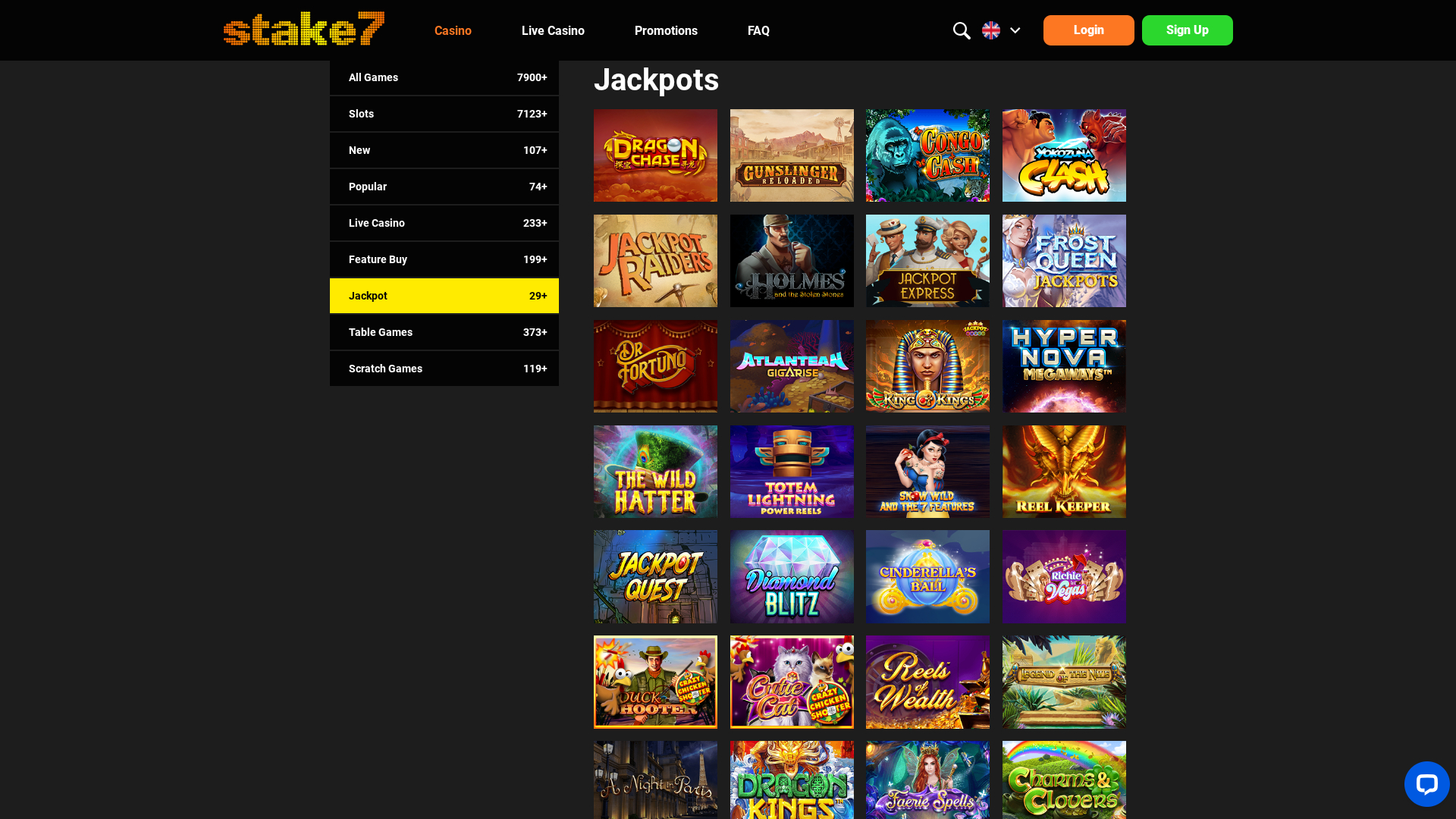 Jackpot sur ordinateur de Stake7 Casino