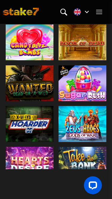 Jeux mobiles de Stake7 Casino