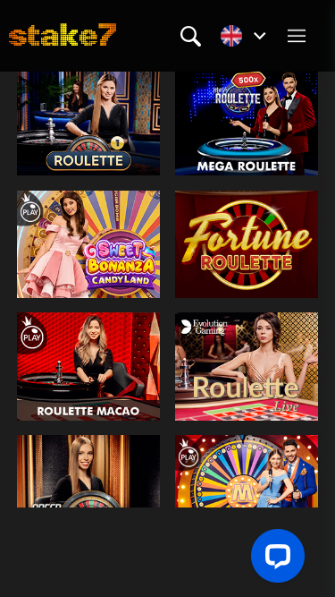 Croupier en direct mobile de Stake7 Casino