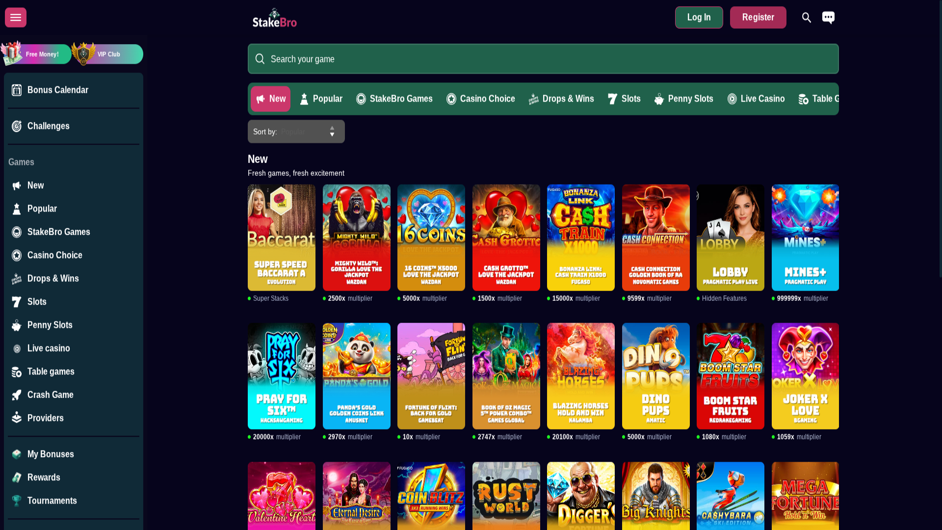 Games screenshot of Stakebro Casino for Desktop