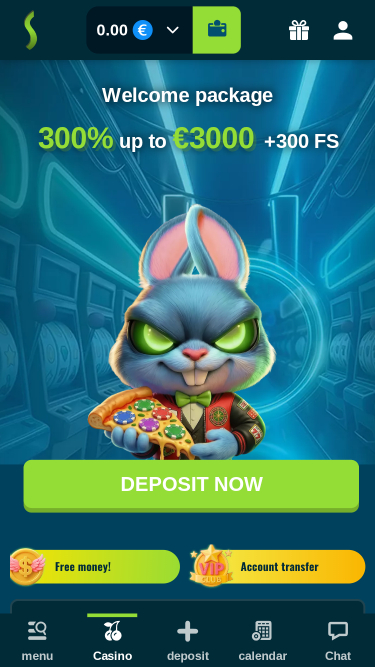StakeMania Casino Mobile Homepage