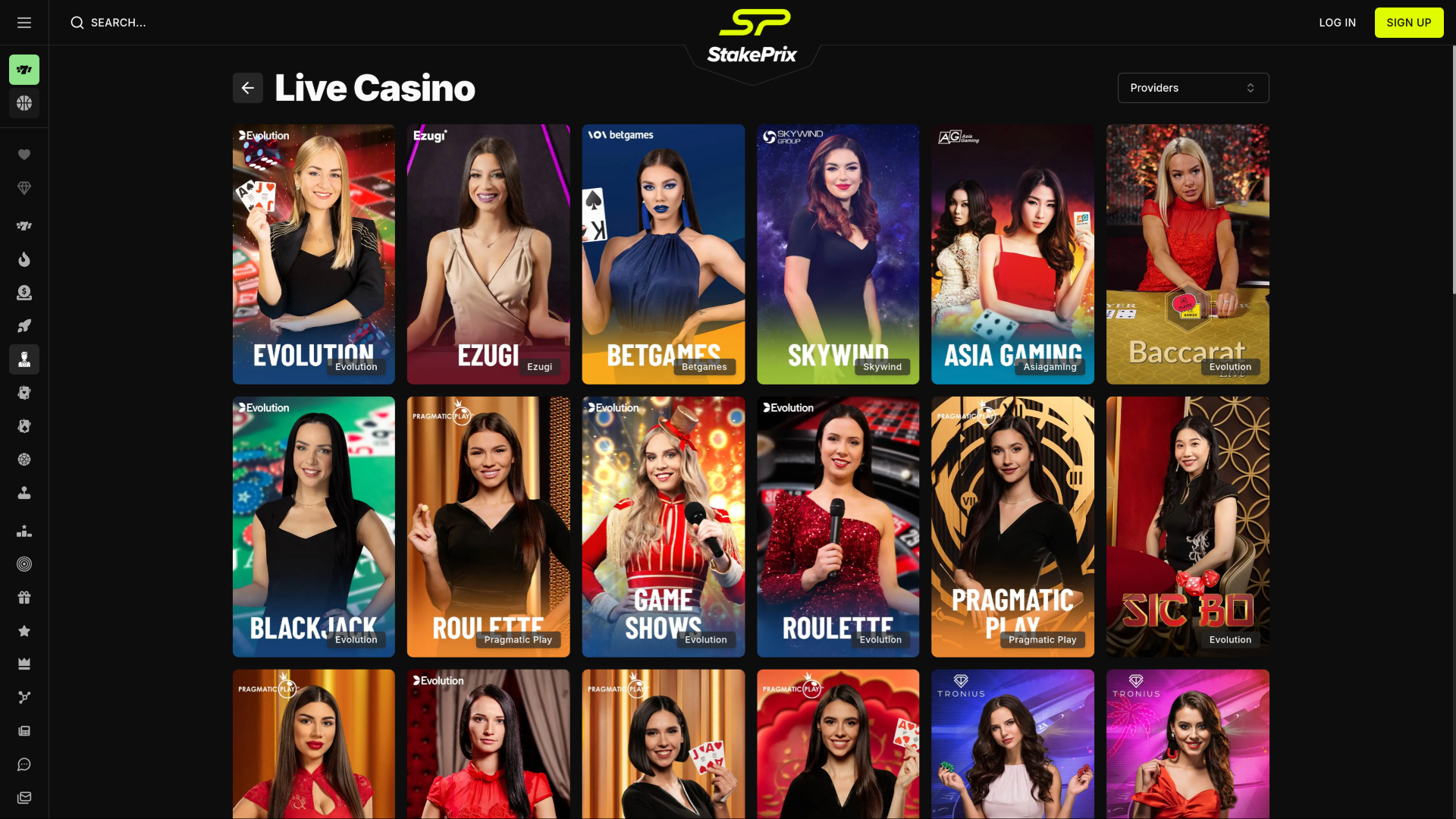Stakeprix Casino Desktop Live Dealer