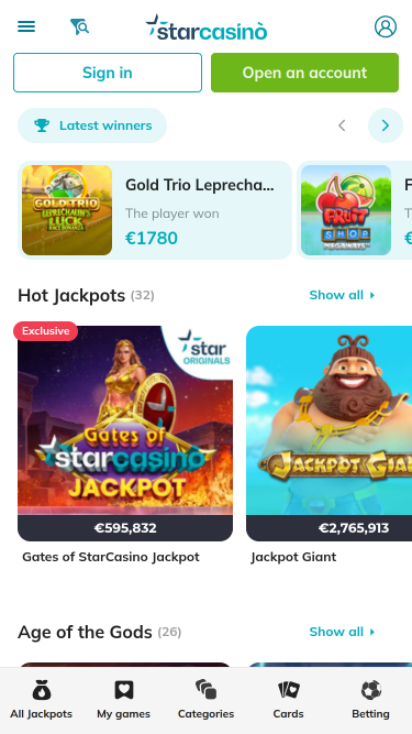 Star Casino Mobile Jackpot