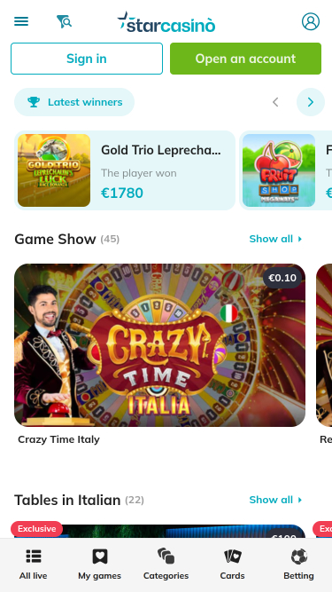 Star Casino Mobile Live Dealer