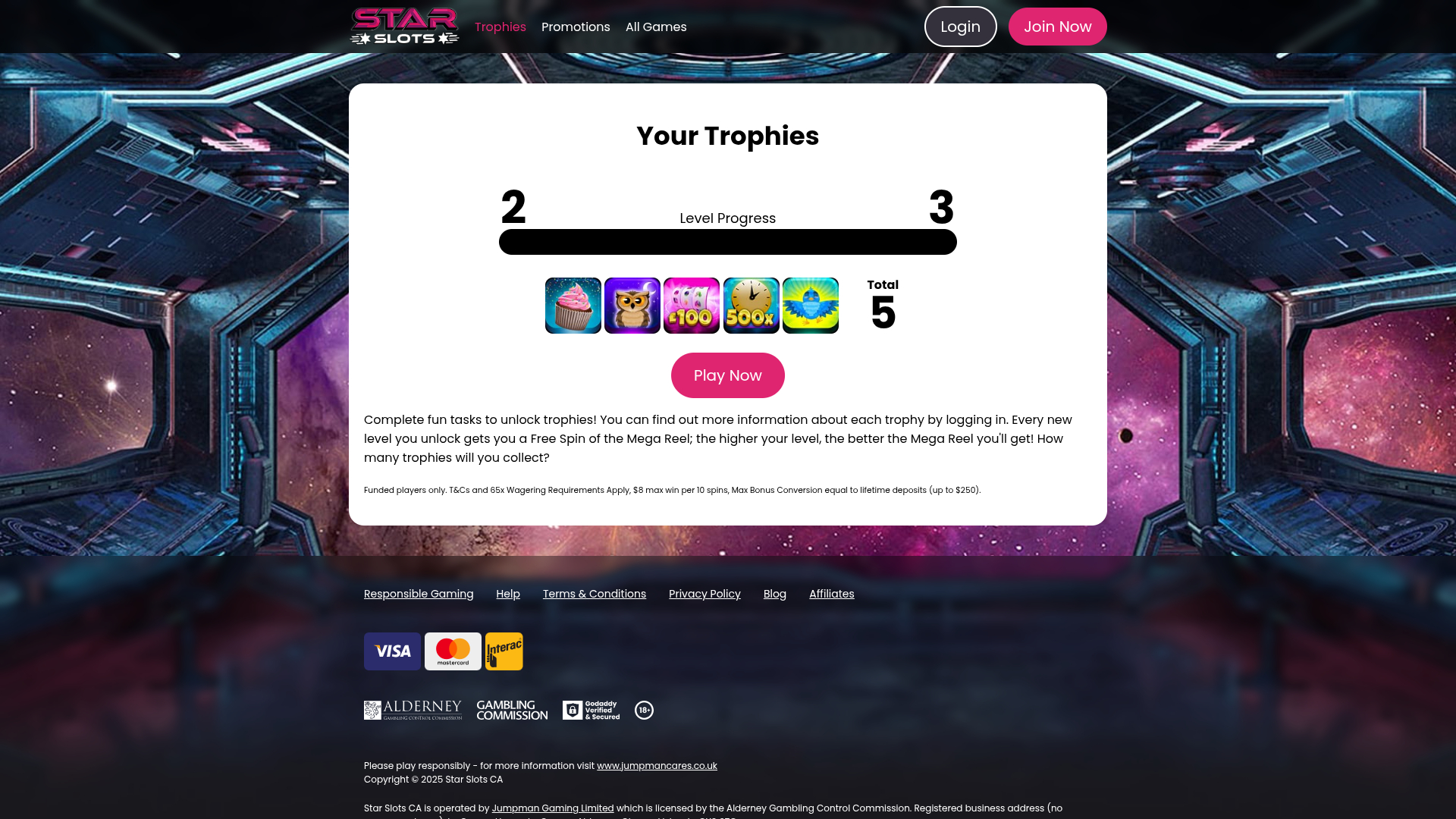 Trofei desktop di Star Slots