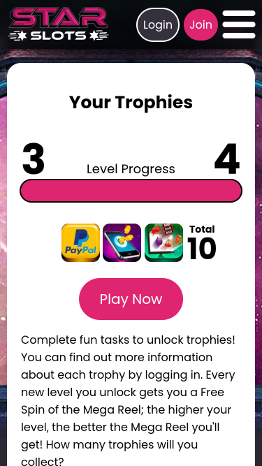 Trofei mobile di Star Slots