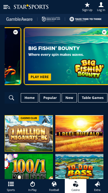 Jeux mobiles de StarSports Casino
