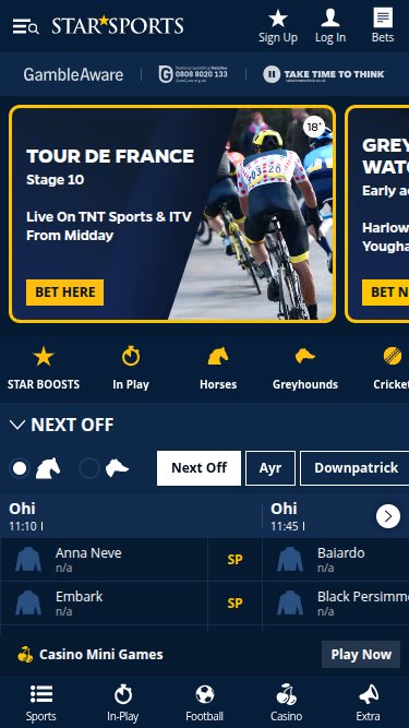 Sports mobiles de StarSports Casino