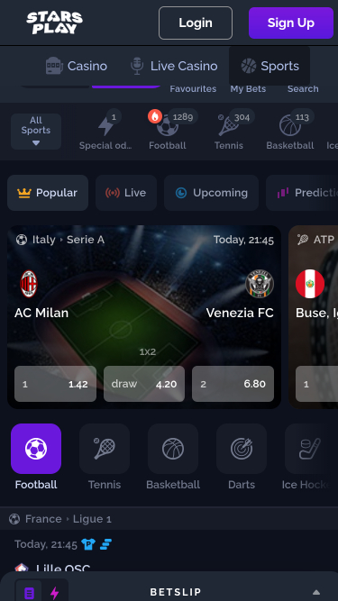 StarsPlay Casino Mobile Sportwetten