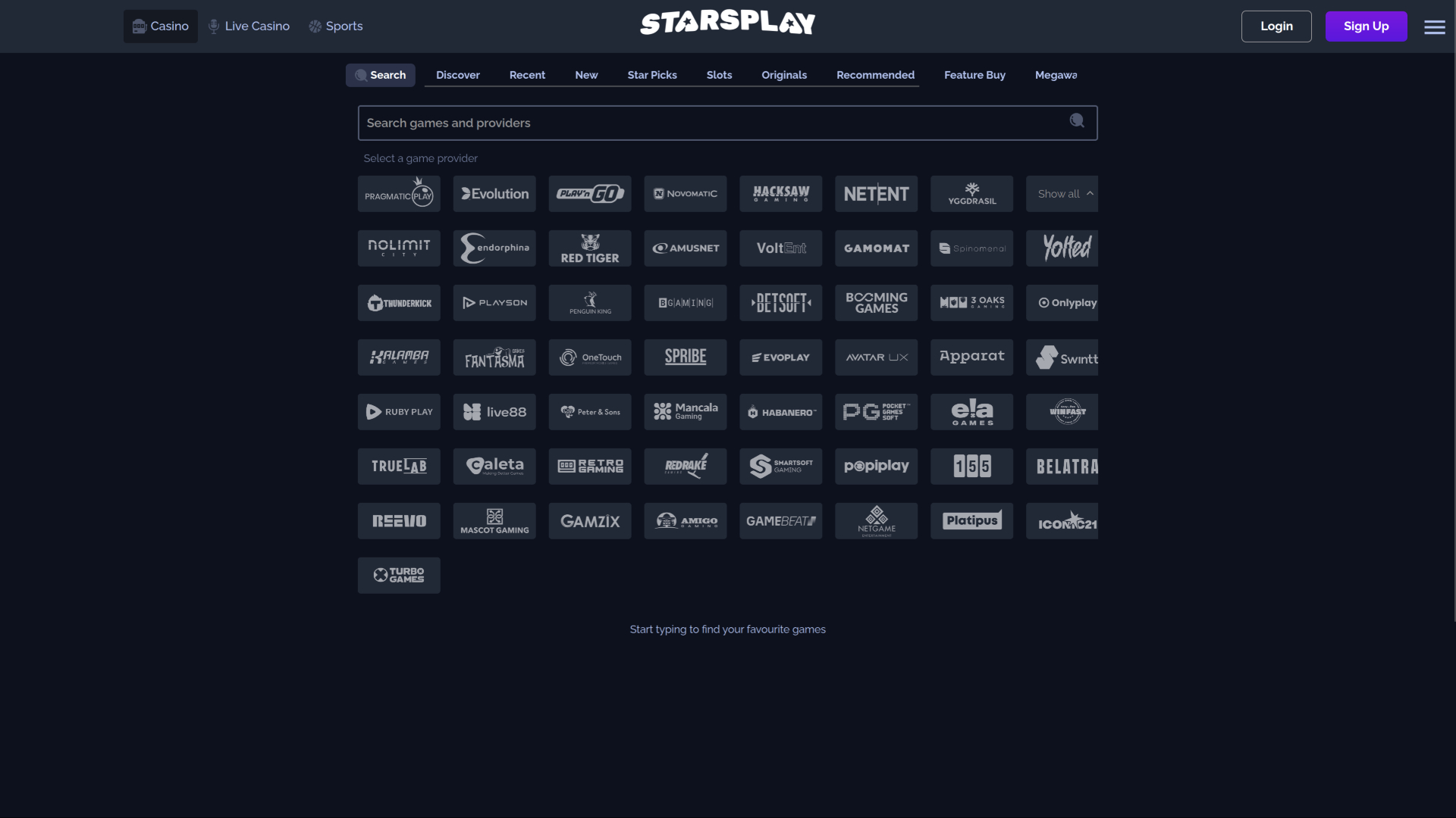 Développeurs de jeux StarsPlay Casino