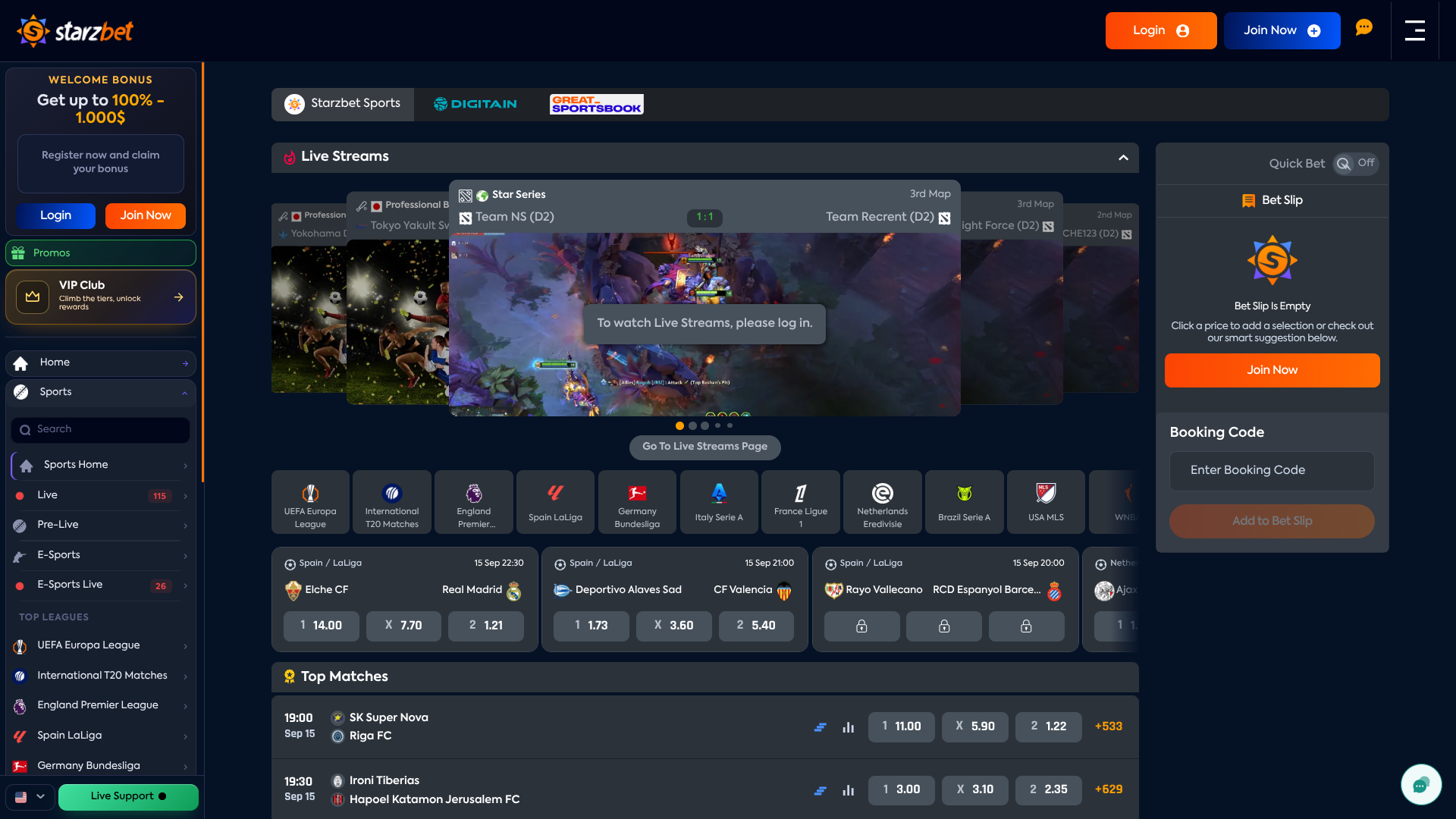 Starzbet Casino Desktop Scommesse sportive