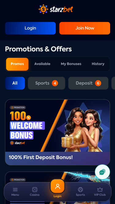 Promozioni per dispositivi mobili del casinò Starzbet