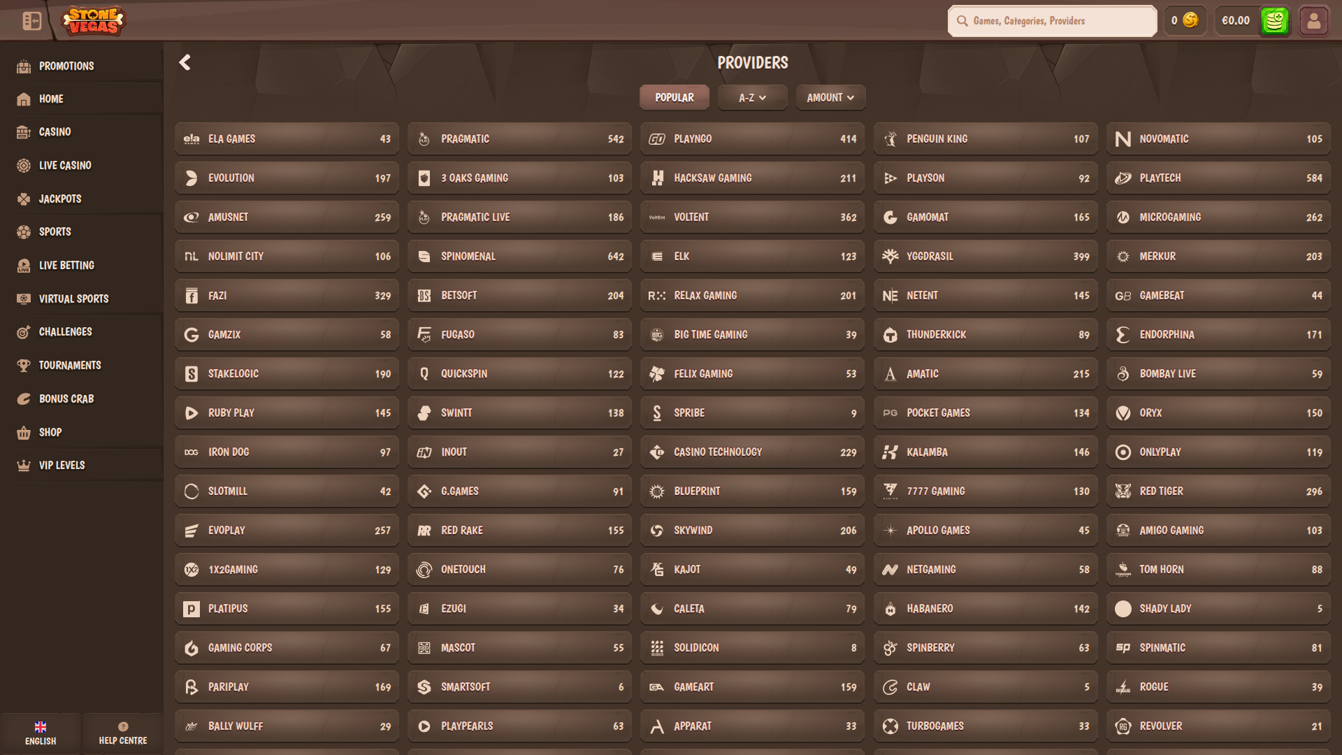 Desktop-Spielentwickler von Stone Vegas Casino