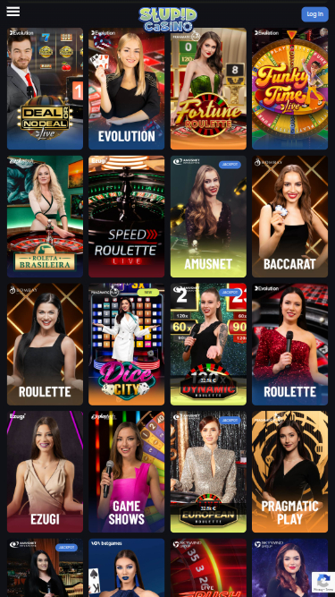 Croupier en direct mobile de Stupid Casino