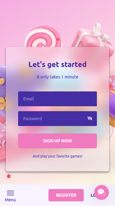 Página de inicio móvil de Sugar Casino