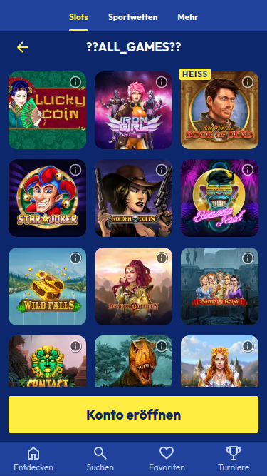 SunMaker Casino Mobile-Spiele