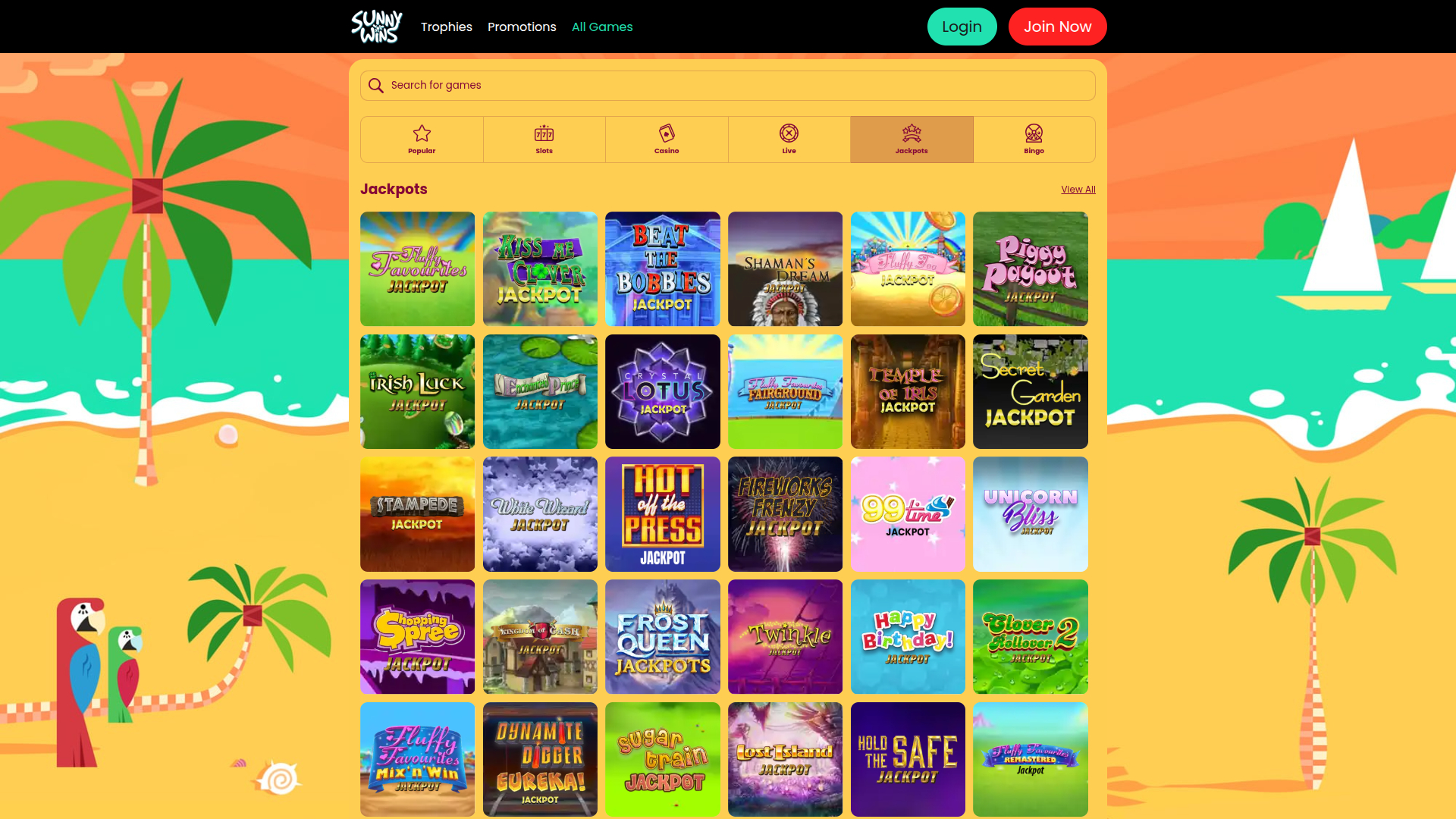 Джекпот для настольной версии Sunny Wins